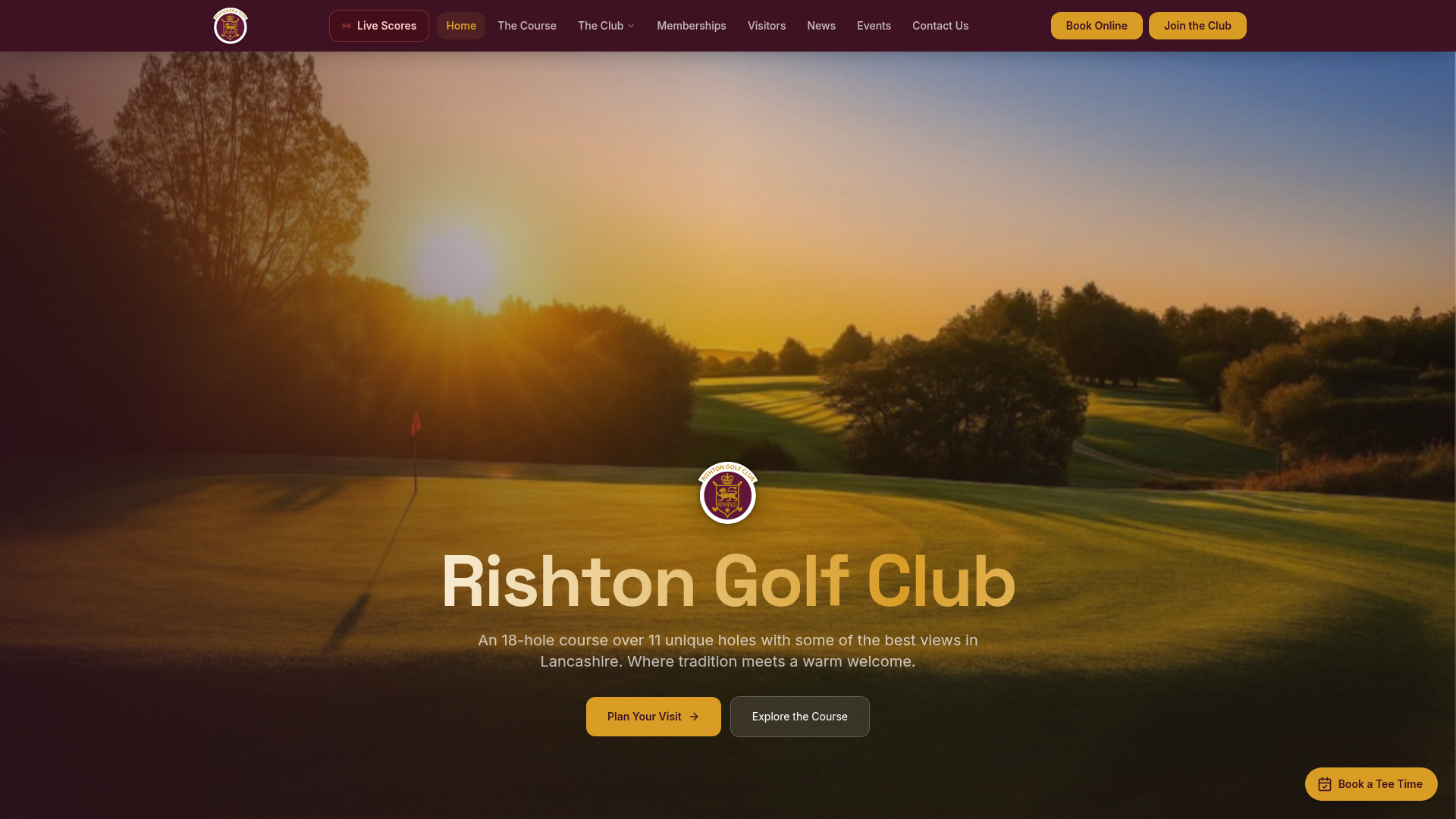 Rishton Golf Club website preview
